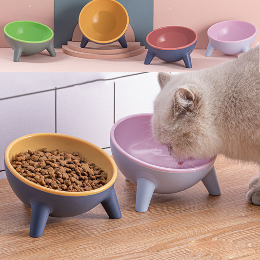 Elevated Pet Bowl with 15° Tilted Stand - Anti-Spill Feeding Bowl for Cats & Small Dogs