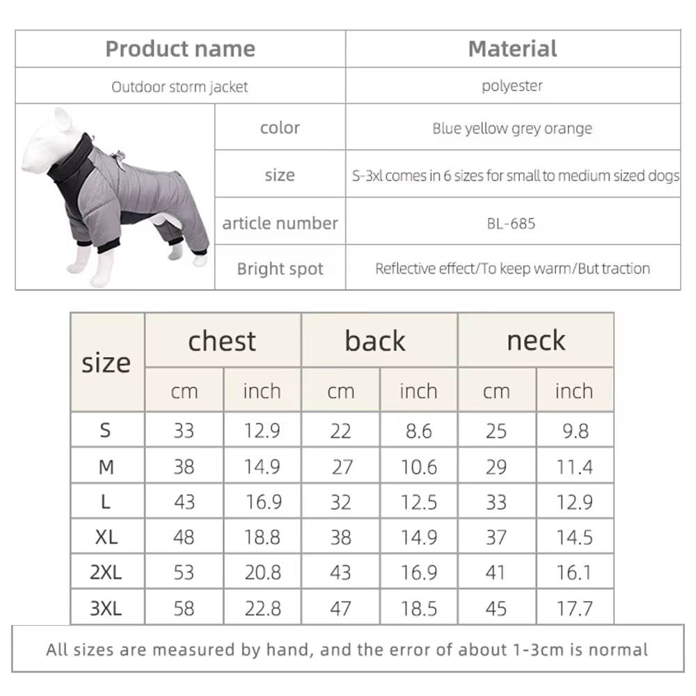 WeatherPaws Pro Coat – Waterproof Winter Warmth with Built-In D-Ring for Small & Medium Dogs