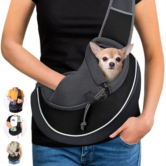 Breathable Pet Carrier Crossbody Bag – Portable Travel Sling for Small Dogs & Cats
